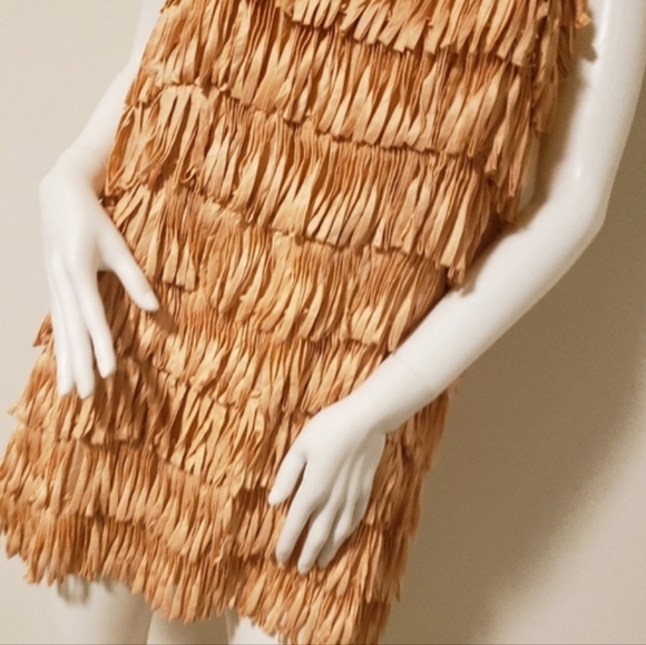 CALYPSO St.Barth Peach Silk Fringe Slip Dress- Vintage-NEW-XS - Picture 9 of 9